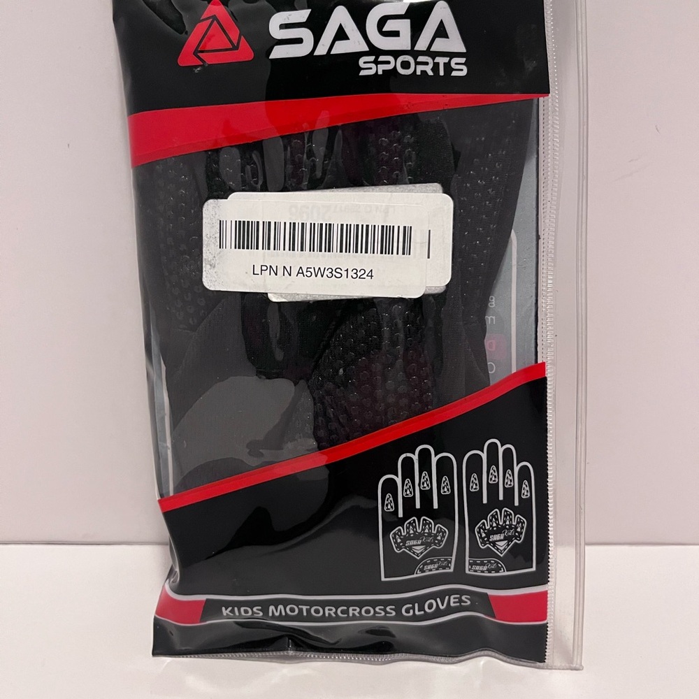 Saga Sports Kids Motocross Gloves - Black